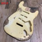 Franchin Mercury Heavy Relic ® Erle S-Type Guitar Body 100% NITRO Vintage White 