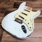 Franchin Mercury Heavy Relic ® Erle S-Type Guitar Body 100% NITRO FADED SONIC BLUE 