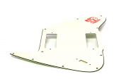 Ivory Non Reverse FB Schlagbrett für Mini Humbucker mit Schiebe Schalter Bohrung Red Logo passend für Firebird ® 