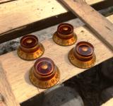 4 Bell Knob Poti Knöpfe Amber Top Hat für Gibson Les Paul Electric Guitar Parts – Made by Bulldog Parts 