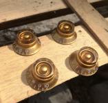 4 Bell Knobs Gold Top Hat Control Knobs for Gibson Les Paul Electric Guitar Parts – Made by Bulldog Parts 