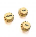 Worn White Aged Knob Set to fit Strat ® 