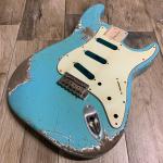 Franchin Mercury Heavy Relic ® Erle S-Type Guitar Body 100% NITRO DAPHNE BLUE 
