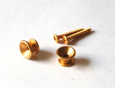 Aged Strap Buttons Set of Two w/Screws - Gold 