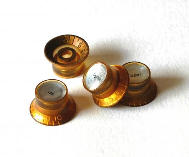Aged GOLD REFLECTOR KnobS Set (4) to fit Les Paul ® 