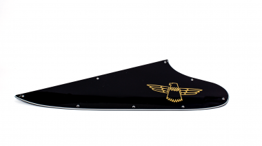 Black Plain T Bird Pickguard 3 Ply Gold Logo to fit Thunderbird ® 
