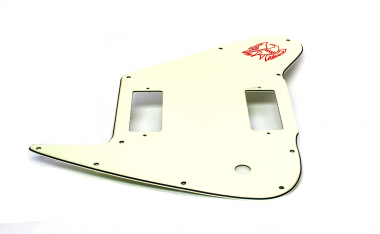 Ivory Non Reverse FB Pickguard Mini HUM With Toggle Switch Hole Red Logo to fit Firebird ® 