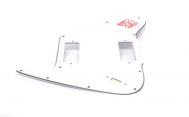 White Non Reverse FB Pickguard Mini HUM With Slide Switch Hole Red Logo to fit Firebird ® 