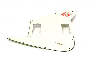 Ivory Non Reverse FB Pickguard Mini HUM With Slide Switch Hole Red Logo to fit Firebird ® 