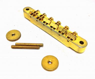 Aged Non-Wired ABR-1 Tune-O-Matic Brücke Gold mit Brass Sattel Aged Stahl Gewinde Bolzen Und Rändelmutter passend für Les Paul ® 