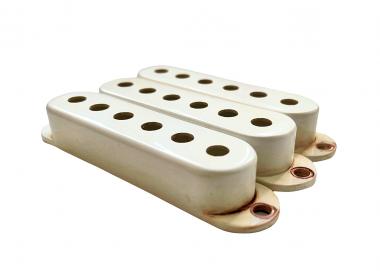 White Bakelite Style Aged 50s Pickup Cover Set to fit Strat ® 